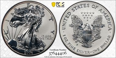 2006-P $1 Eagle-20th Anniversary Reverse Proof PR70