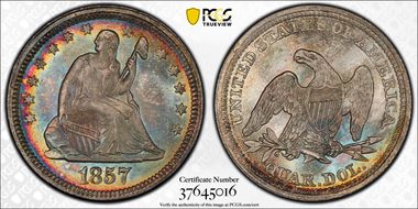 1857 25C MS67+
