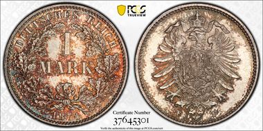 1874-F Mark J-9 MS66