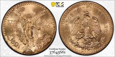 1943 (50 P) KM-482  Au MS67