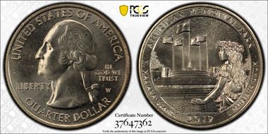 2019-W 25C American Memorial NP Early Find MS65
