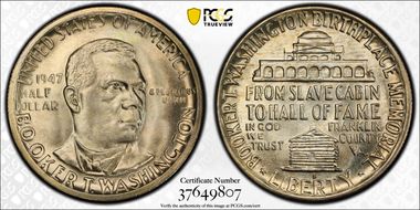 1947-S 50C Booker T. Washington MS67