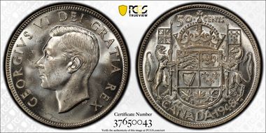 1948 50C Narrow Date MS64+
