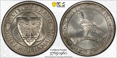 1930-D 3 Mk Rhineland J-345 MS64