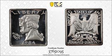 1984 25C X-301a, Squared Quarter PR67DCAM