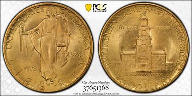 1926 $2.50 Sesquicentennial MS66+