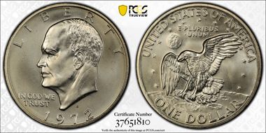 1972-S $1 Silver MS69