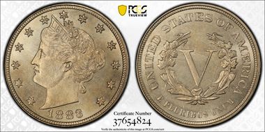 1883 5C No CENTS MS66+