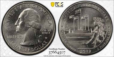 2019-W 25C American Memorial NP Early Find MS65
