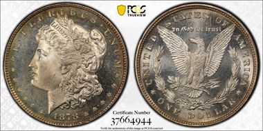 1878 8TF $1 VAM 3 Spiked Eye MS65+ PL