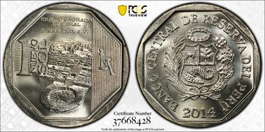 2014 N Sol Ciudad Sagrada de Caral MS67