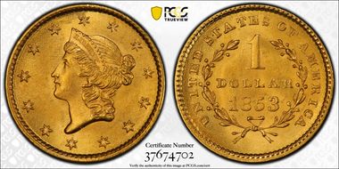 1853 G$1 MS66