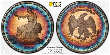 1883 T$1 Trade PR67+ CAM