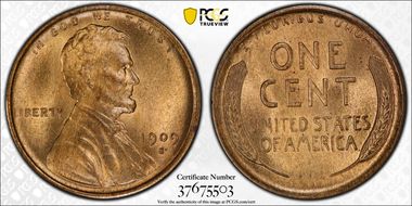 1909-S/S 1C S/Horizontal S MS66+ RD