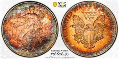 1992 $1 Silver Eagle MS66