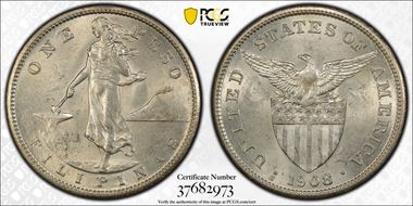 1908-S/S Peso Allen-17.03a MS61