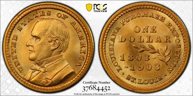 1903 G$1 LA Purchase, McKinley MS67
