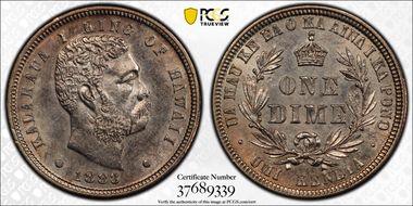 1883 10C Hawaii AU58