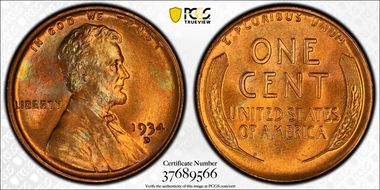 1934-D 1C MS67+ RD