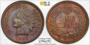1907 1C MS64BN