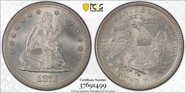 1876-S 25C MS65+