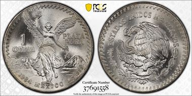 1984-Mo Onza Libertad Ag MS68