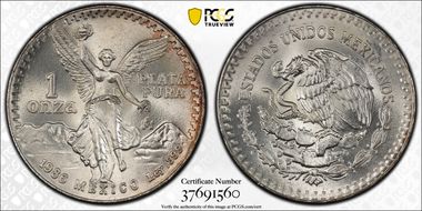 1986-Mo Onza Libertad Ag MS67