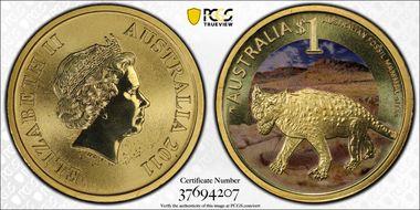 2011-P $1 Australian Fossil Mammal Sites MS68
