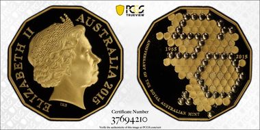 2015 50C RAM 50th Anniversary Gold Plated PR69DCAM