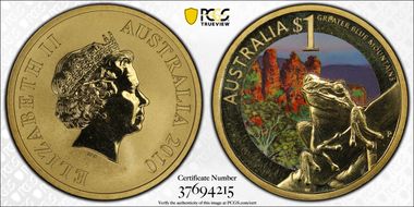 2010-P $1 Greater Blue Mountains Colorized MS68