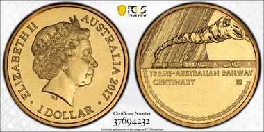 2017-M $1 Trans-Australian Railway Privy Mark MS68