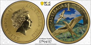 2012-P $1 Lord Howe Island Colorized MS68