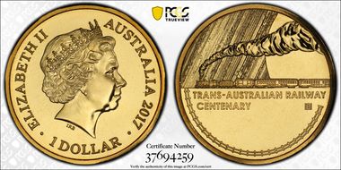 2017-B $1 Trans-Australian Railway Privy Mark MS67