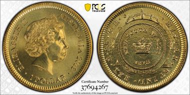 2013-C $1 Holey $ - Mintmark MS67