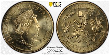 2019 $1 60 Yrs of Mr. Squiggle Characters MS68