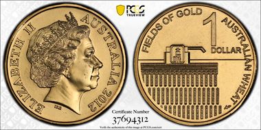2012 $1 Fields of Gold Wheat MS67