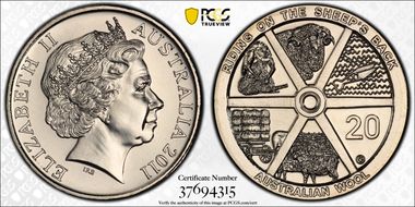 2011 20C Australian Wool MS68