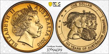 2010-H $1 100th Anniversary-Privy MS67