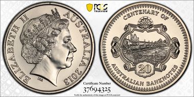 2013 20C Banknotes - 10 Shilling MS68