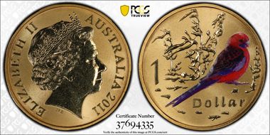 2011 $1 Rosella Al-Bronze Colorized MS67