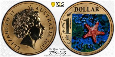 2007 $1 Starfish  Colorized MS68