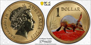2009 $1 Bilby Al-Bronze MS67