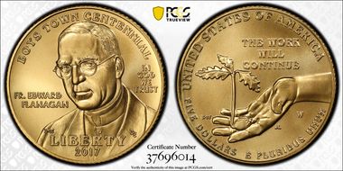 2017-W $5 Boys Town MS69