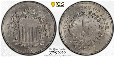 1867 5C Rays MS65+