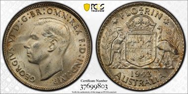 1943(m) Florin KM-40  Ag MS64