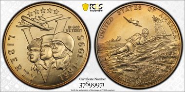 1991-95-P 50C World War II MS69