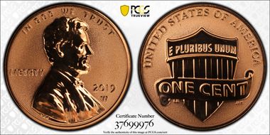 2019-W 1C Shield - Reverse Proof First Strike PR69RD