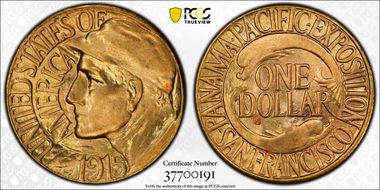1915-S G$1 Panama-Pacific MS67+