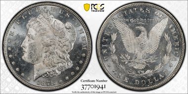 1878 8TF $1 VAM 23, Crazy Lips MS62