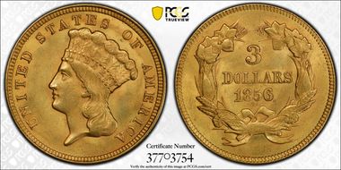 1856 $3 MS62+
